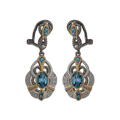 Серьги из серебра 925 с топазом london