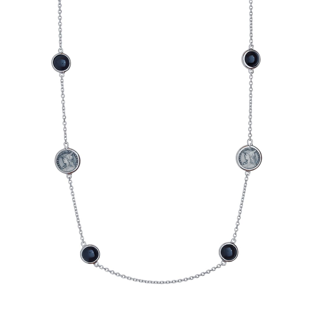 Колье из бижутерный сплава с кварцем