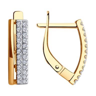 Серьги из золота 585 с фианитами