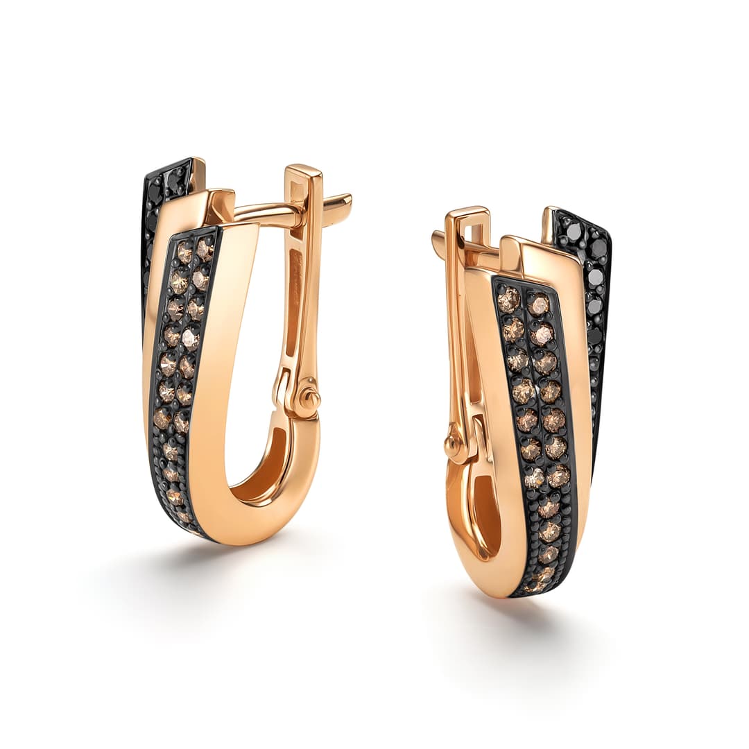 Серьги из золота 585 с бриллиантами