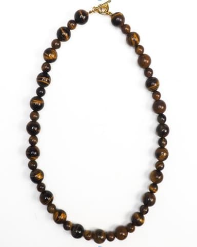Бусы из бижутерный сплава с тигровым глазом