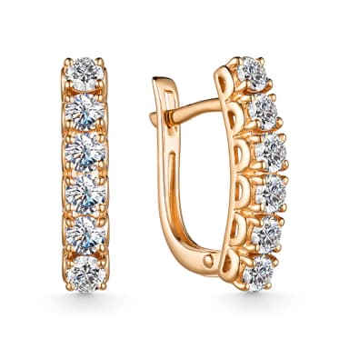 Серьги из золота 585 с бриллиантами