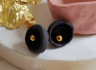 Серьги из стали с фарфором