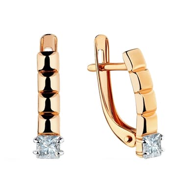 Серьги из золота 585 с фианит