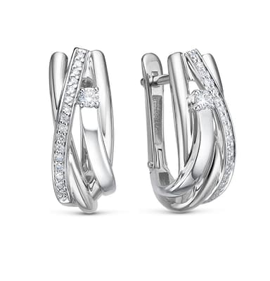Серьги из золота 585 с бриллиантом