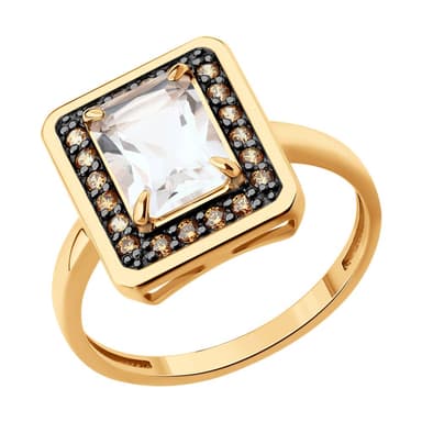 Кольцо из Золота 585 с горным хрусталем