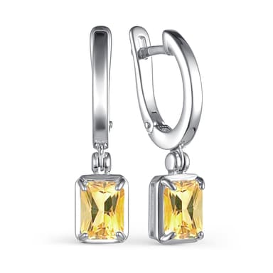 Серьги из серебра 925 с цитрином