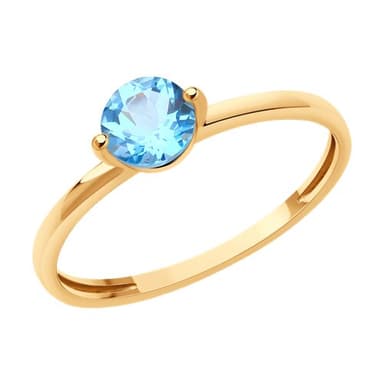 Кольцо из золота 585 с топазом