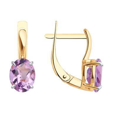Серьги из Золота 585 с аметистами