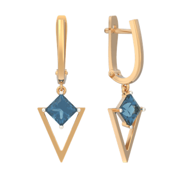Серьги из золота 585 с топазом