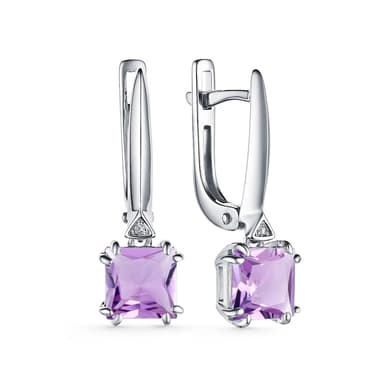 Серьги из серебра 925 с аметистом