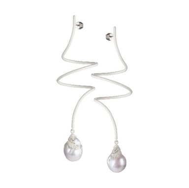 Серьги из латуни с жемчугом