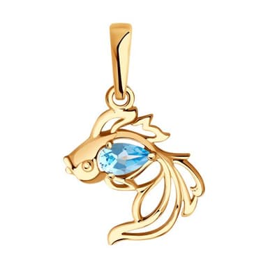 Подвеска из золота 585 с топазами