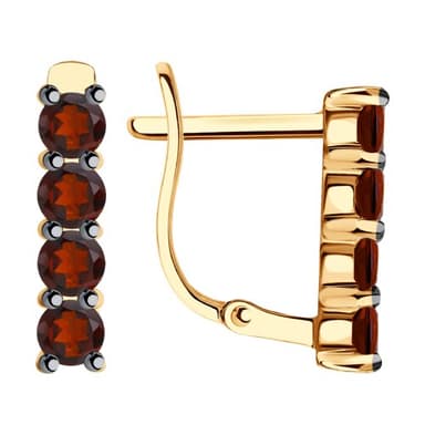 Серьги из золота 585 с гранатами