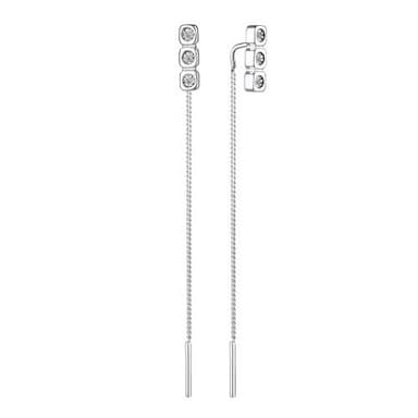 Серьги из серебра 925 с бриллиантами
