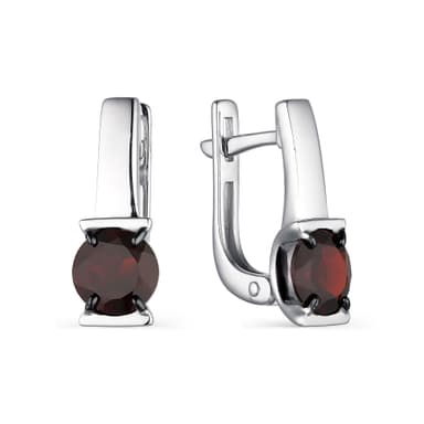 Серьги из серебра 925 с гранатами