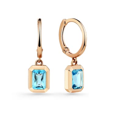 Серьги из золота 585 с топазами swiss