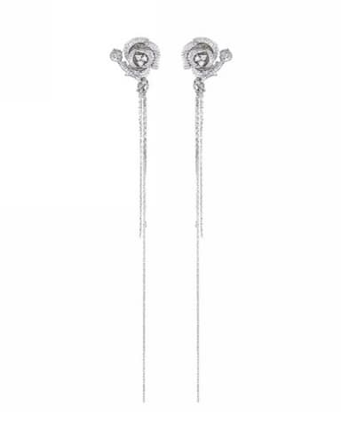 Серьги из латуни с фианит