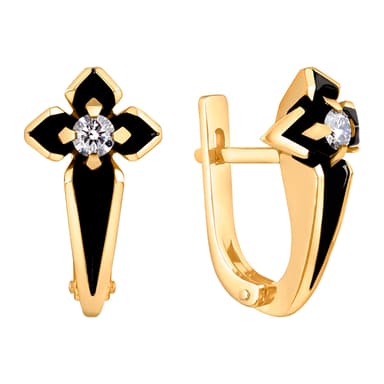 Серьги из золота 585 с бриллиантами