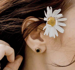 Серьги из стали с фарфором