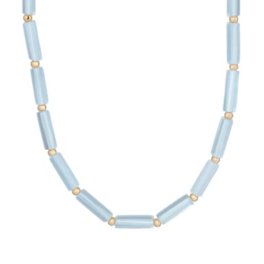 Колье из стали с лунными камнями