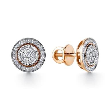 Серьги из золота 585 с  бриллиантом