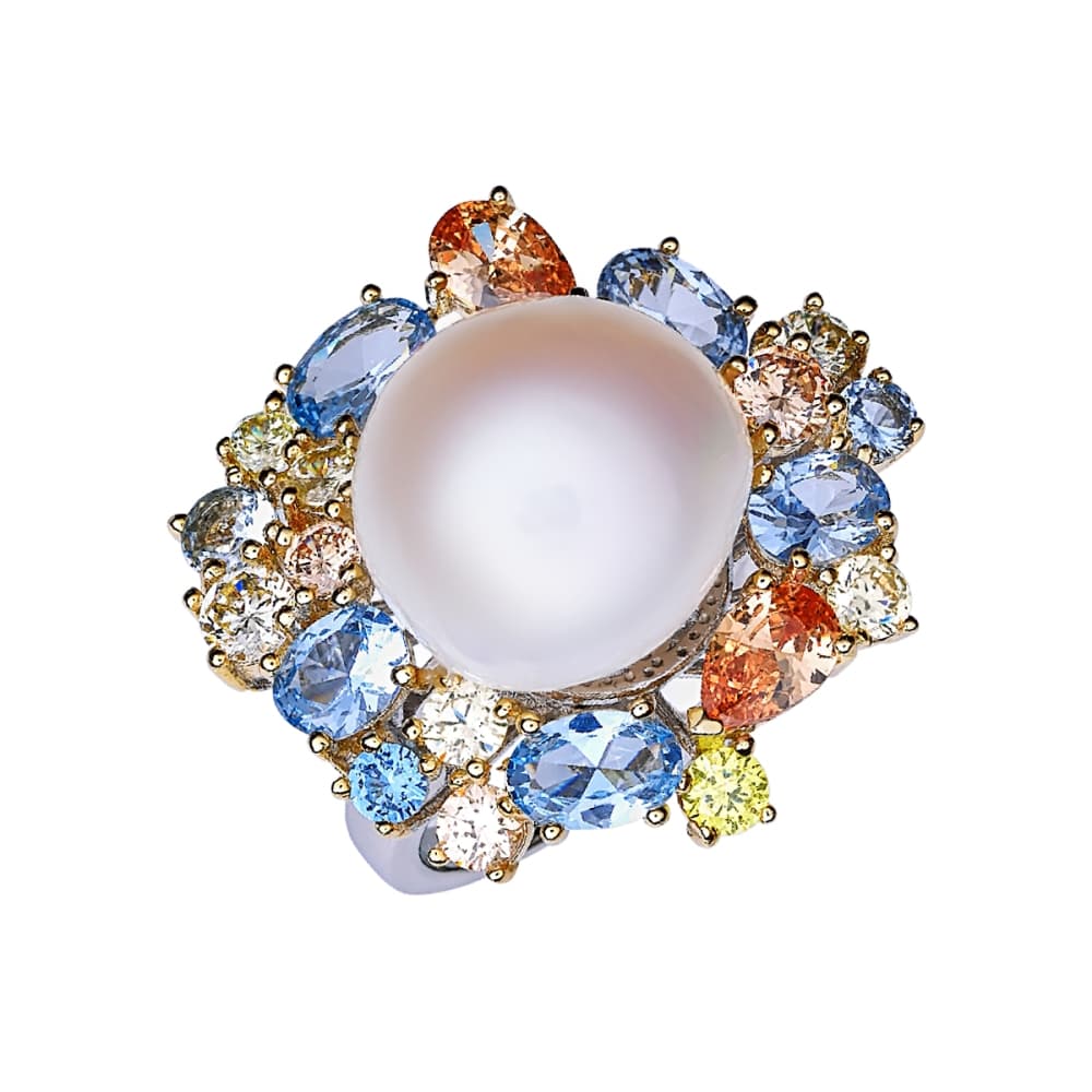 Кольцо из серебра 925 с жемчугом