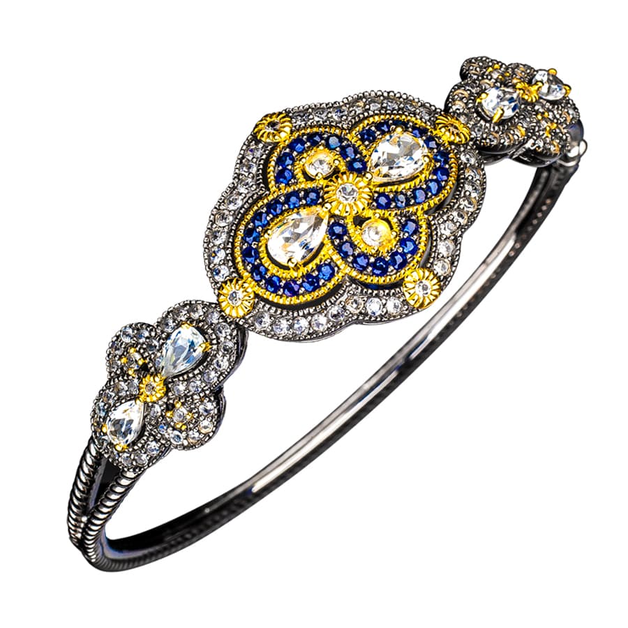 Браслет из серебра 925 с сапфирами