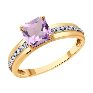 Кольцо из золота 585 с аметистом