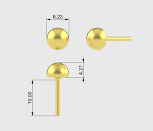 Серьги из латуни без вставки