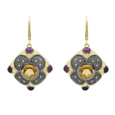 Серьги из серебра 925 с бриллиантами