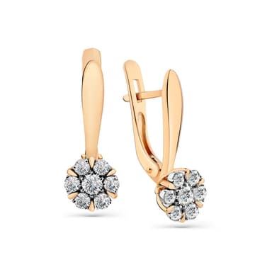 Серьги из золота 585 с бриллиантом