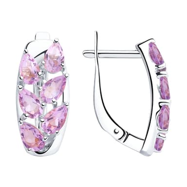 Серьги из серебра 925 с аметистами