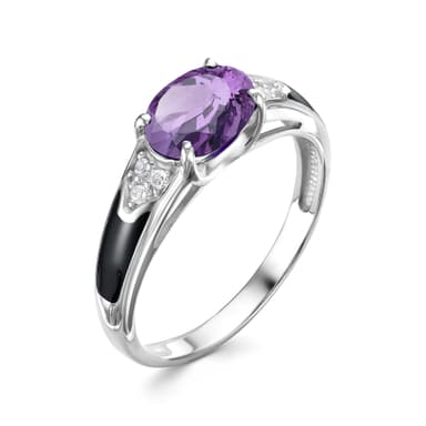 Кольцо из серебра 925 с аметистами
