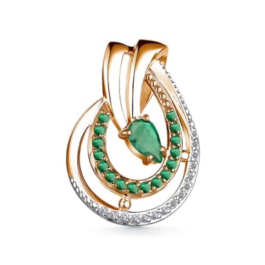 Подвеска из золота 585 с изумрудами