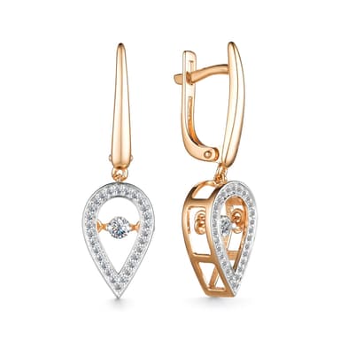 Серьги из золота 585 с бриллиантом