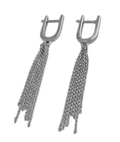 Серьги из серебра без вставки