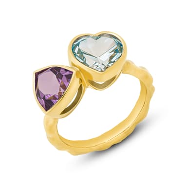 Кольцо из серебра 925 с миксом камней