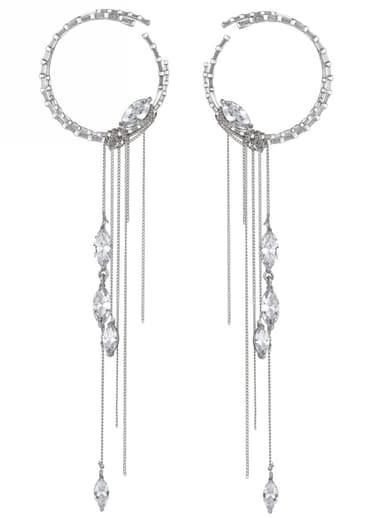 Серьги из латуни с фианит