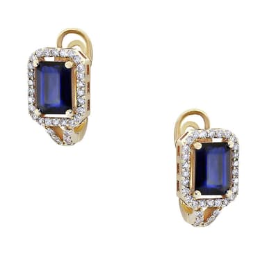 Серьги из золота 585 с сапфирами