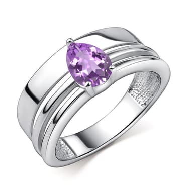 Кольцо из серебра 925 с аметистами