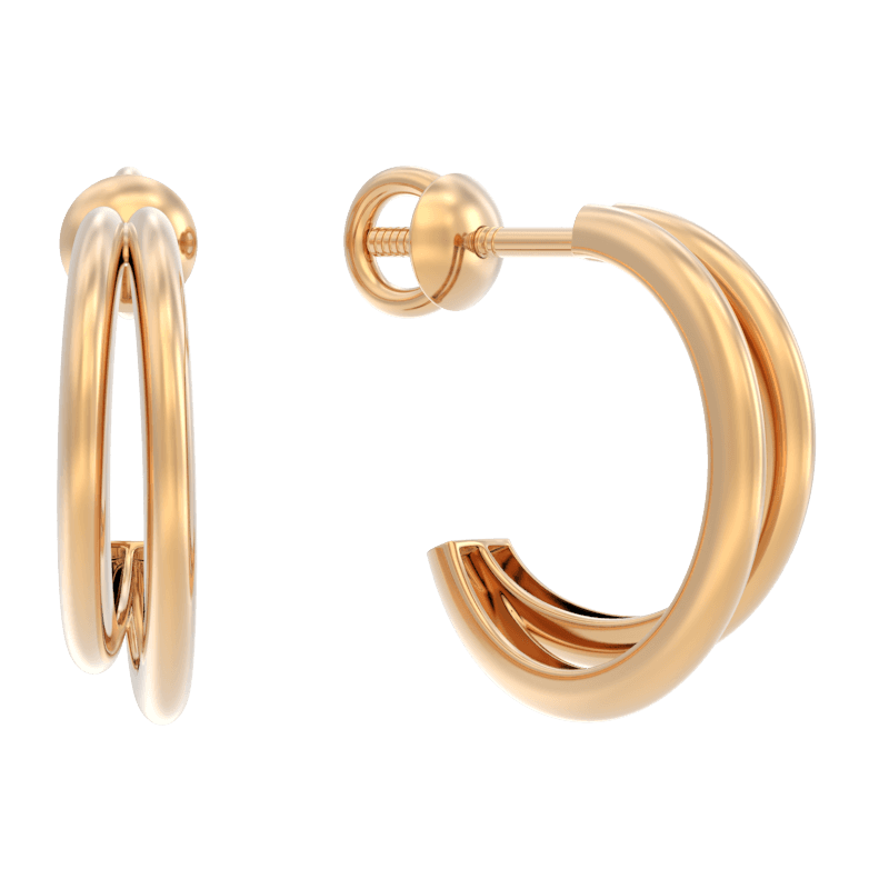 Серьги из золота 585 без вставки