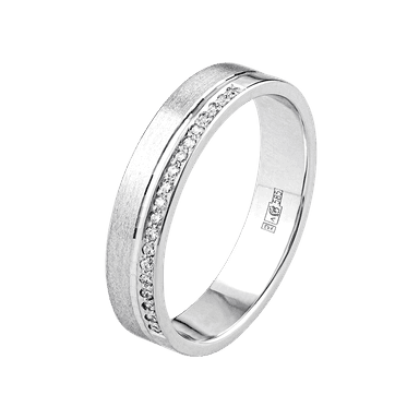 Кольцо обручальное из золота 585 с бриллиантом