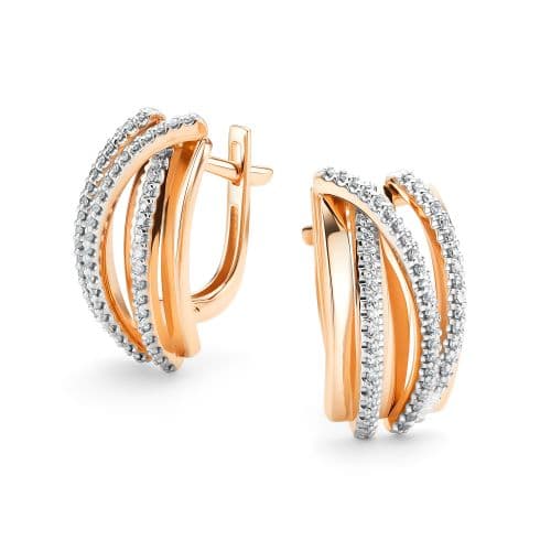 Серьги из золота 585 с бриллиантами