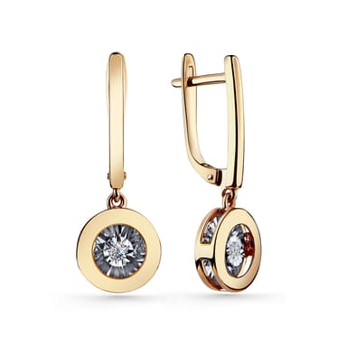 Серьги из золота 585 с бриллиантами