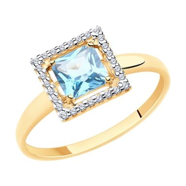 Кольцо из золота 585 с топазами