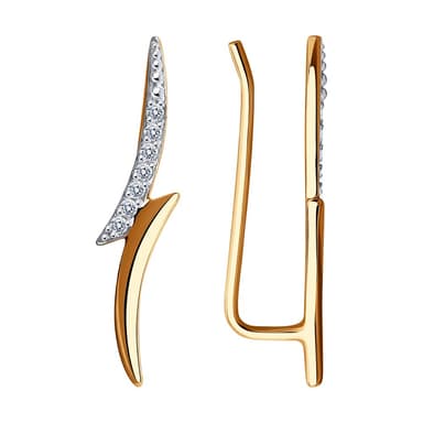 Серьги из золота 585 с фианитами