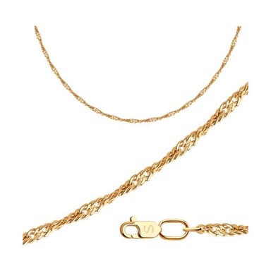 Цепь пустотелая из золота 585 без вставки