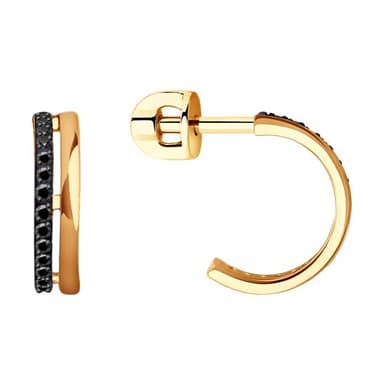 Серьги из золота 585 с фианитами