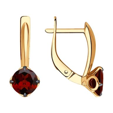 Серьги из золота 585 с гранатами